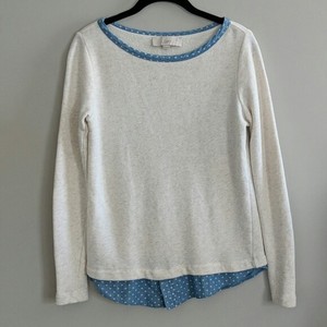 LOFT-Sweater-Long-Sleeves-Shirt-Polka-Dot-Hem-Size-S
