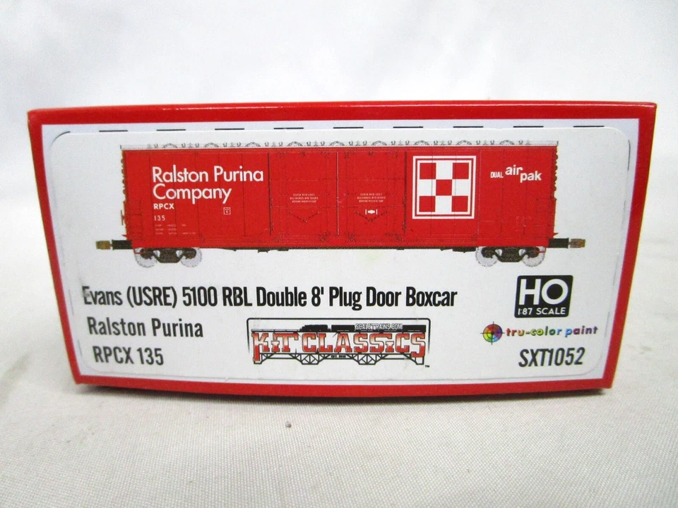 ScaleTrains HO Scale RPCX Purina Evans 5100 DBL 8' Plug Door Box Car #135 Kit - Image 4 of 4