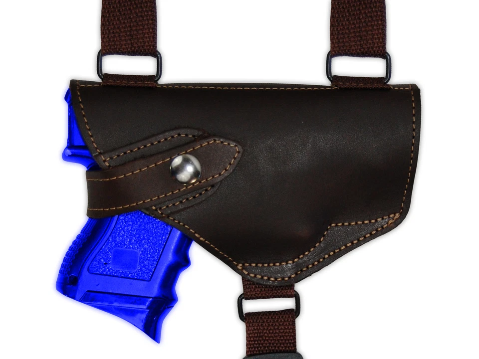 NEW Barsony Horizontal Brown Leather Shoulder Holster Steyr Walther Comp 9mm 40 - Image 4 of 4