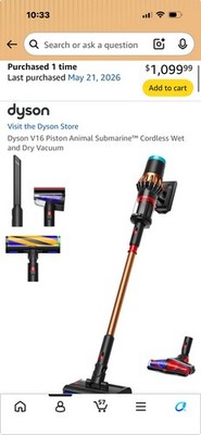 Dyson V16 Piston Animal Submarine Stick Cordless Bagless Wet/Dry MyDyson