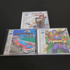 Sega Saturn 3 Free Games Bundle CiB w/ Inserts, Poster, and CD Cases *Tested*