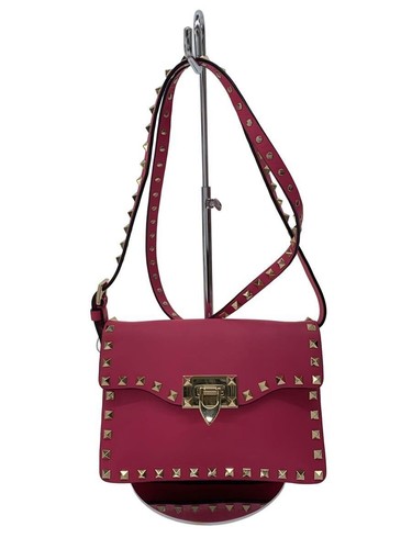 VALENTINO GARAVANI shoulder bag leather Pink plain Used