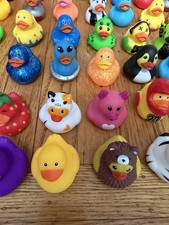 20 Assorted Mini Rubber Duck Figurines Lot - Mixed Designs Party Favors
