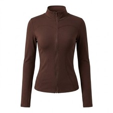 Womens Gym Jacket Zip Up Long Sleeve Fitness Running Sports Yoga Top UK
