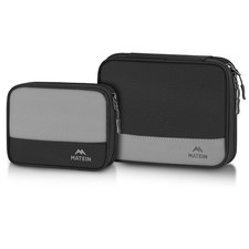 MATEIN Cord Organizer Travel Case 2 Pack, Water Resistant Tech Small, Black