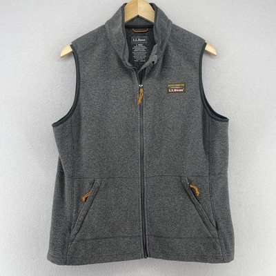 LL BEAN Vest Mens L Mountain Classic Fleece Full Zip Mock Neck