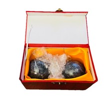 2'' Chinese Marble Dark Grey Baoding Balls Health Stress Relieve Hand Exercise