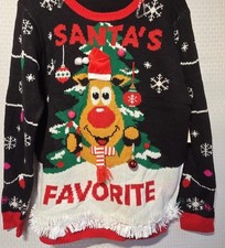 Santa  s Favorite Women's Ugly Christmas Sweater small NWT measurements In Pics