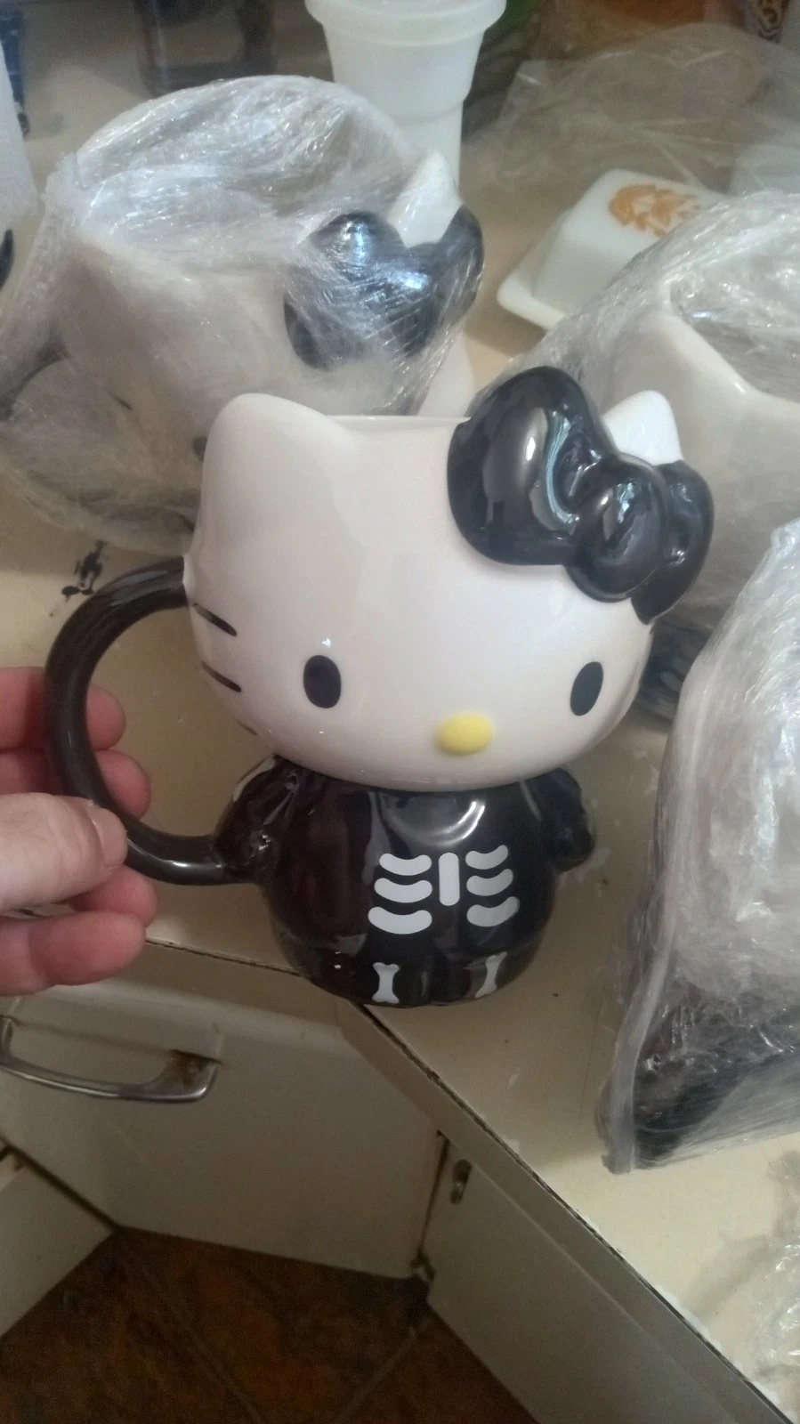 Hello Kitty Halloween Skeleton Mug Black 2024 New!