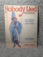 Antique 1922 Sheet Music "Nobody Lied When They Said That I Cried Over You"