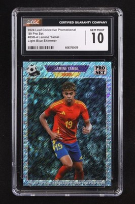 2024 Leaf Pro Set Lamine Yamal Light Blue Shimmer #89B-4 RC CGC 10