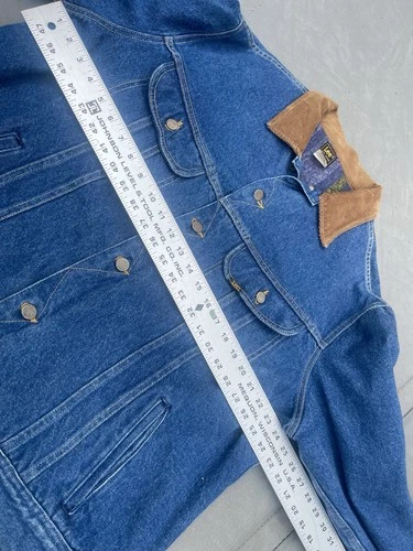 Vintage Lee Rider Blanket Lined Denim Jacket Mens 48L USA 100% Cotton Rancher image 12