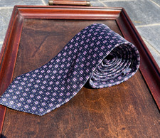 The Men's Store Bloomingdale's 100 Silk Florette Geometric Blue/lavender tie