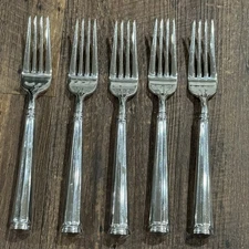 WATERFORD 18/10 Stainless Dinner Fork Lot Of 5 Excellent Condition