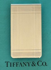 Tiffany  Co.  Money Clip Pin Stripe Sterling Silver 925 Vintage With Box