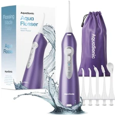 AquaSonic Water Flosser - Cordless Rechargeable Water Flossers for Teeth Clea...