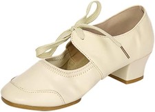 bequeme Tanzschuhe mit kleinem Absatz, creme, Gr.36, neu