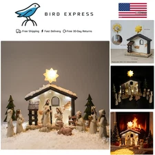 13-Piece Nativity Scene Set with Manger for Indoor Christmas Decorations