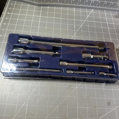 #ad Taiwan Made 9Pc. Extension Bar Set 1 4quot; 3 8quot; amp; 1 2quot; Drive Socket Extensions LONG $25.00