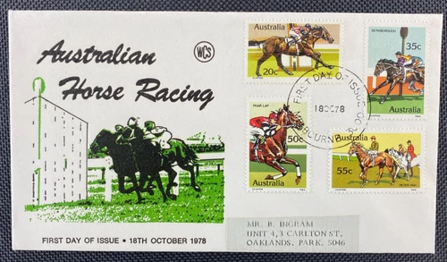 1978 Australian Horse Racing WESLEY Embossed First Day Cover FDC All 4 Stamps