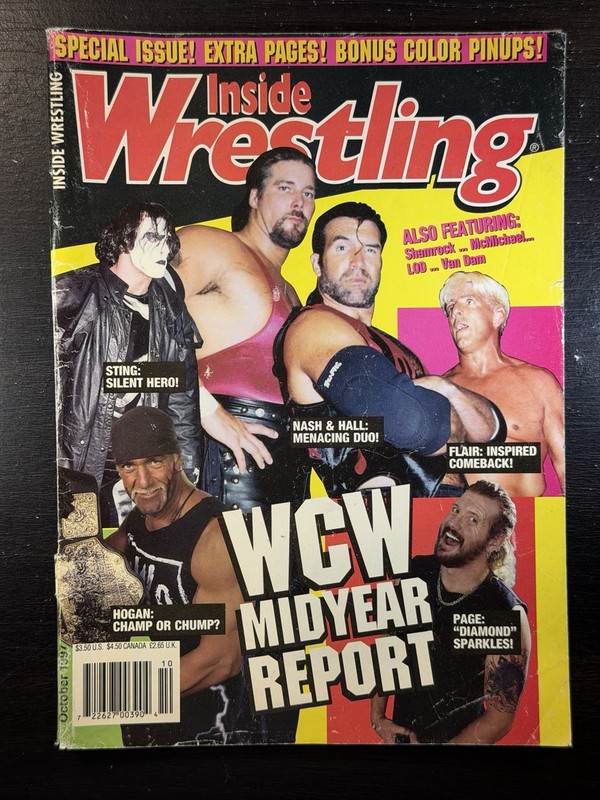 Inside Wrestling Oct 1997 – Hogan, Sting, Nash, Hall – Cover Wear – Complete