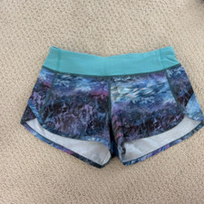 ivivva 2000s Girls Size 12 Athletic Shorts Abstract Blue/Green/Purple Stretch