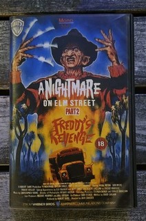 A Nightmare On Elm Street Part 2 Rare VHS Bus Artwotk Big Box Ex. Rental