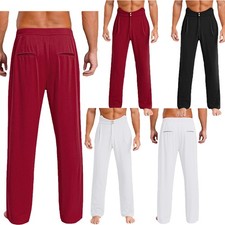 Mens Dancewear Tassels Trousers Modern Long Pants Practice Ballet Tango Dance