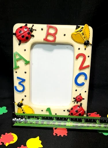 Rainbow Mountain Lady Bug Butterfly Kids Picture Frame Holds 2 x 3 In. Photo - Image 4 of 4