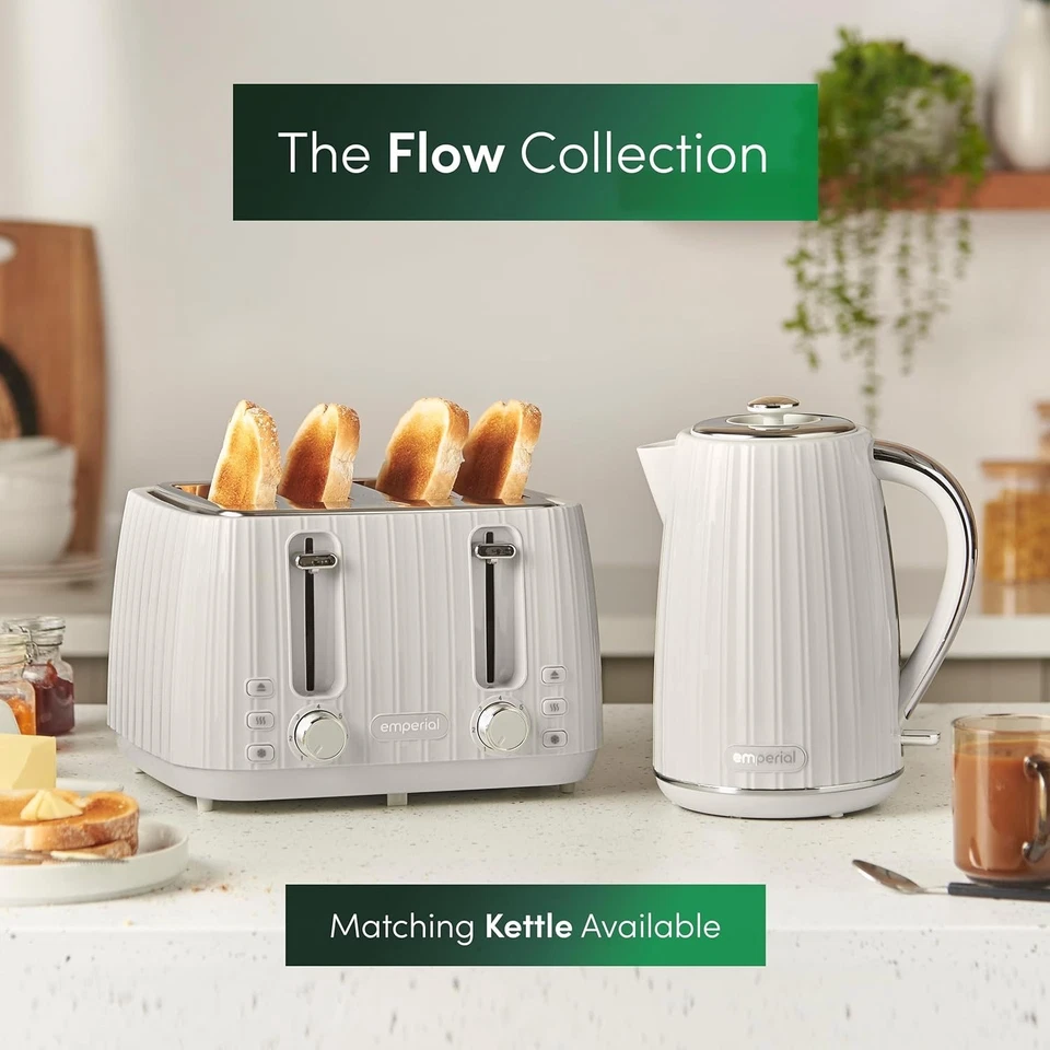 Emperial Flow 4 Slice Toaster, Wide Slots, High Lift Lever, 1600W Power - Image 4 of 4