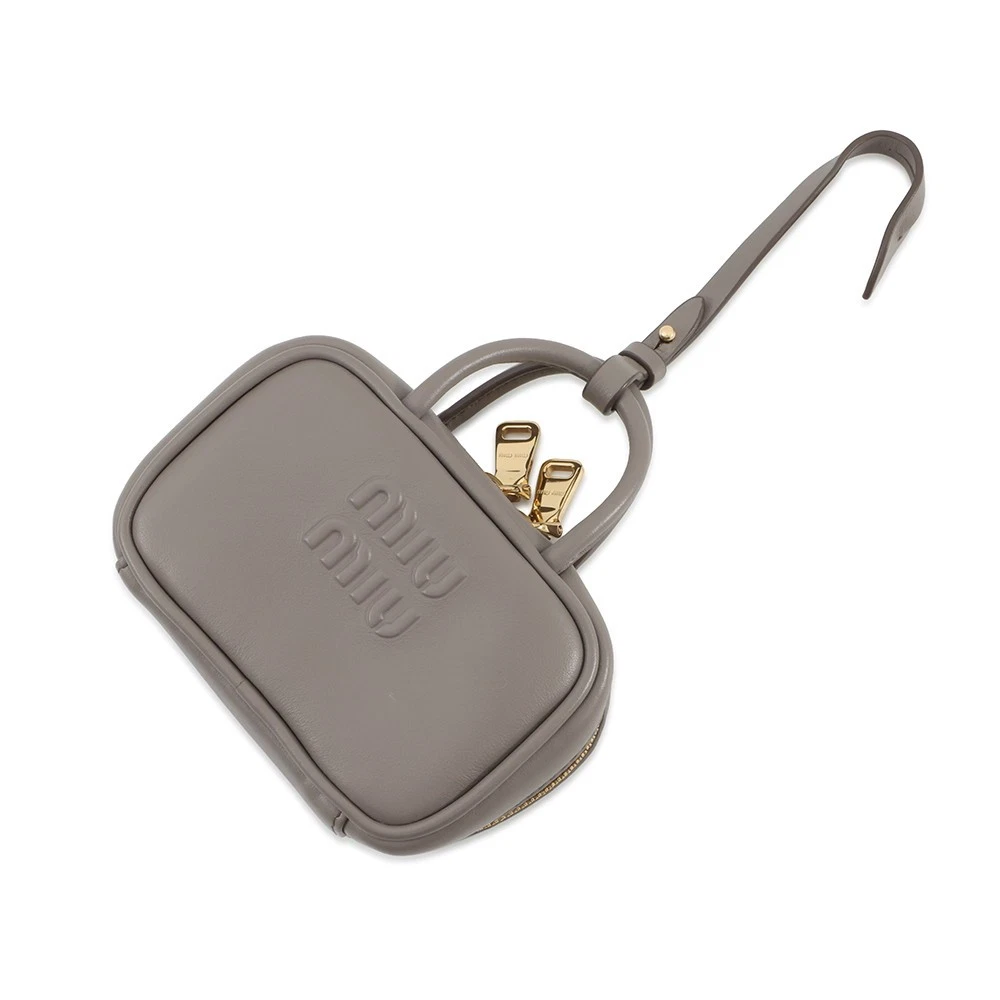 Miu Miu — MIUMIU Bag Charm Micro Bag Size micro Leather Gray 5NR036_2F8W_F0572