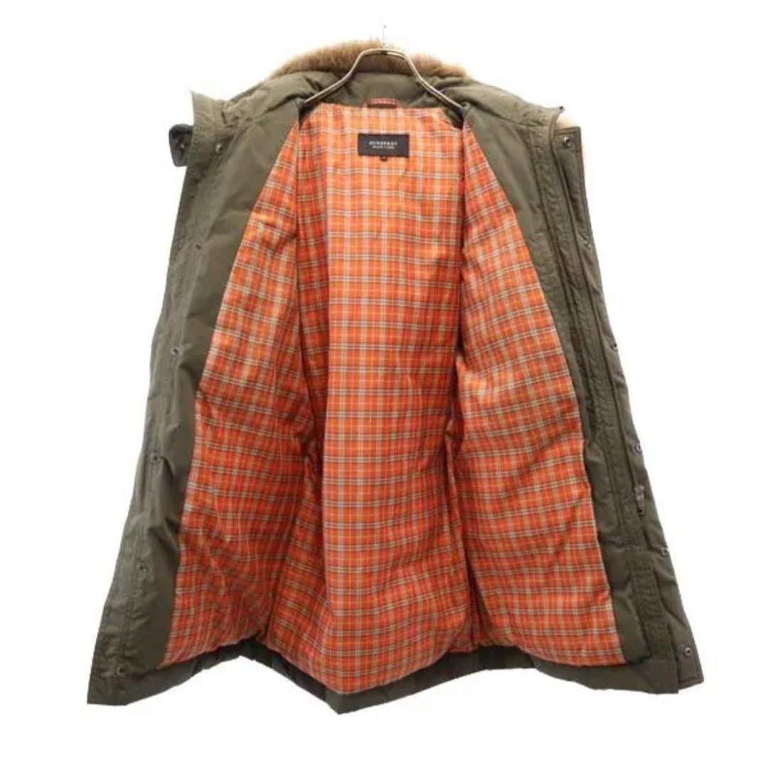 Burberry Black Label Men's Down Coat Real Fur M Cotton Blend Warm Used thumbnail 6