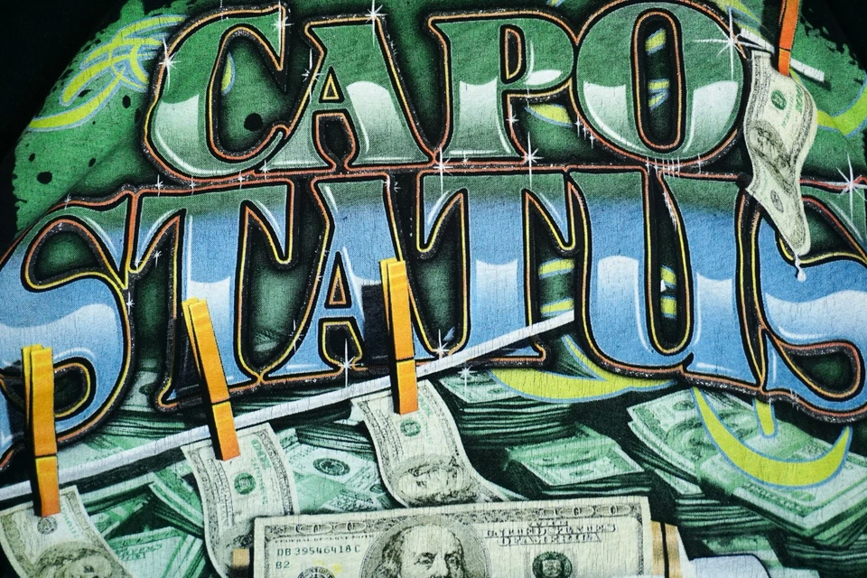 Camiseta Y2K Capo Status Money Machine Estampado Gráfico Para Hombre Calce Ajustado L Foto 3 de 4