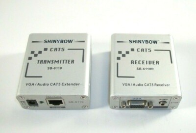 Shinybow SB-6110 Transmitter & SB-6110R Receiver VGA/Audio CAT5 Extender