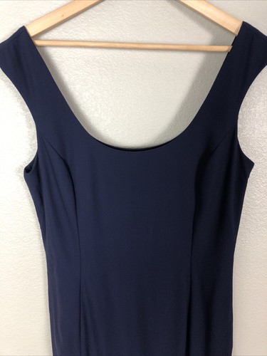 Ralph Lauren Black Label $698 Size 8/10 M 100% Wool Sheath Dress Silk Lined Navy - Picture 9 of 11