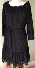 NWT Joie Women's Small Black Lace Dress Boho Goth Peasant
