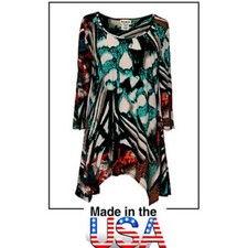 Tunics Tops - Abstract Print - Multi Colors - ATP-TT8714