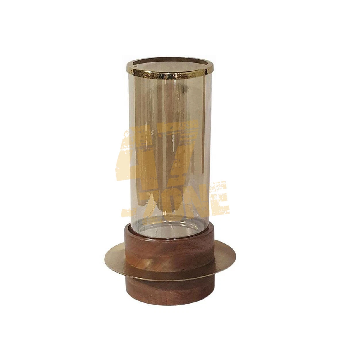 Wood deco lamp glass 2024 with candle inside
