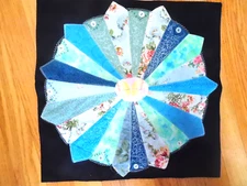 Quilt Piece w/Buttons Handmade & Machine Stitched Cotton Pin Wheel Design 