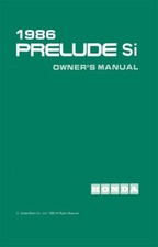 1986 Honda Prelude Si Owners Manual