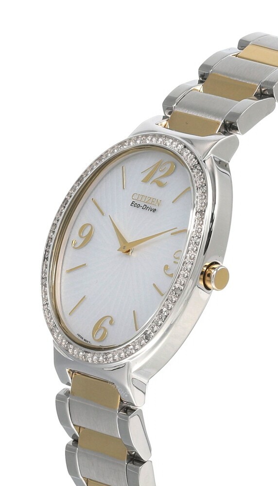CITIZEN Eco-Drive Diamond Accent Bezel Two Tone Women's Watch