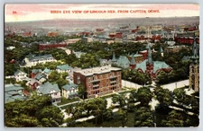 Postcard Birds Eye View Of Lincoln From Capitol Dome Lincoln, Nebraska