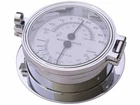 THERMOMETER HYGROMETER GAUGE, CHROME on CAST BRASS ROYAL MARINER, 116mm #C622THC