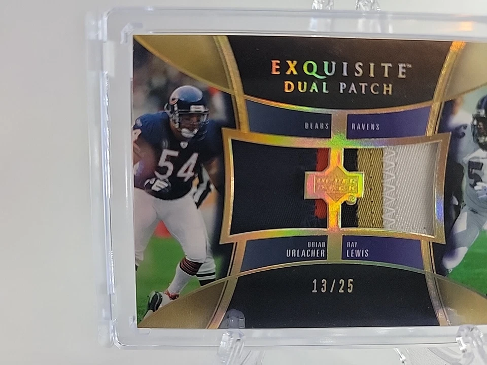 Parche doble exquisito Upper Deck 2005 #E2P-UL Brian Urlacher Ray Lewis 13/25 Foto 3 de 4