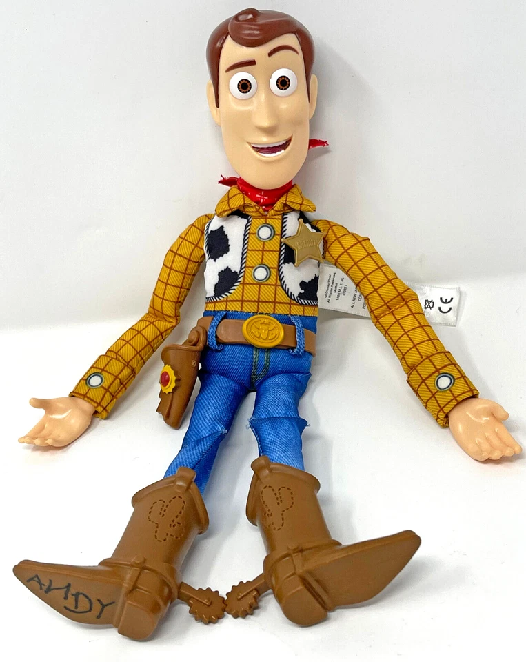 Muñeca Disney Pixar Mattel Toy Story Woody Tirar de Cuerda 12" Funciona Sin Sombrero Foto 2 de 4