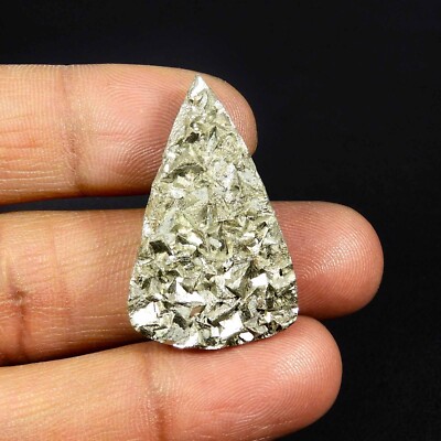 Golden Pyrite Druzy Cabochon Pear Shape Geode Natural Gemstone 57