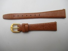 14MM Flat Lizard Grain Ladies Tan Watch Band