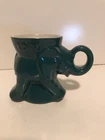 Frankoma Pottery  Political Mug  GOP Elephant  Teal Blue 1990 Free Shipping
