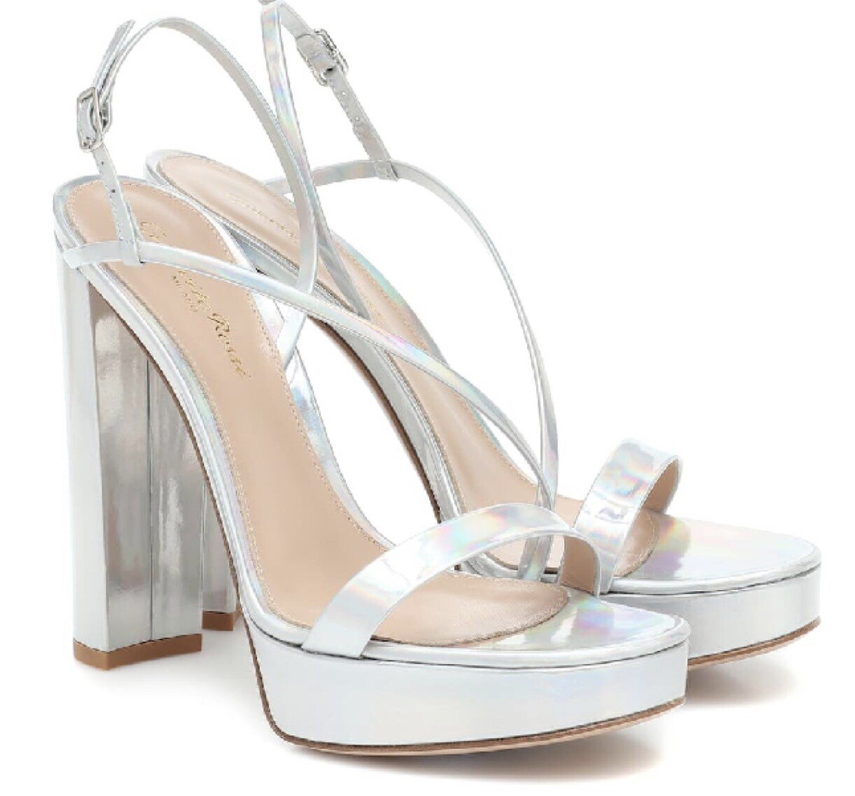 【関税&送料込】Gianvito Rossi Sandals Silver GIANVITO ROSSI Kimberly Platform Silver Leather Slingback