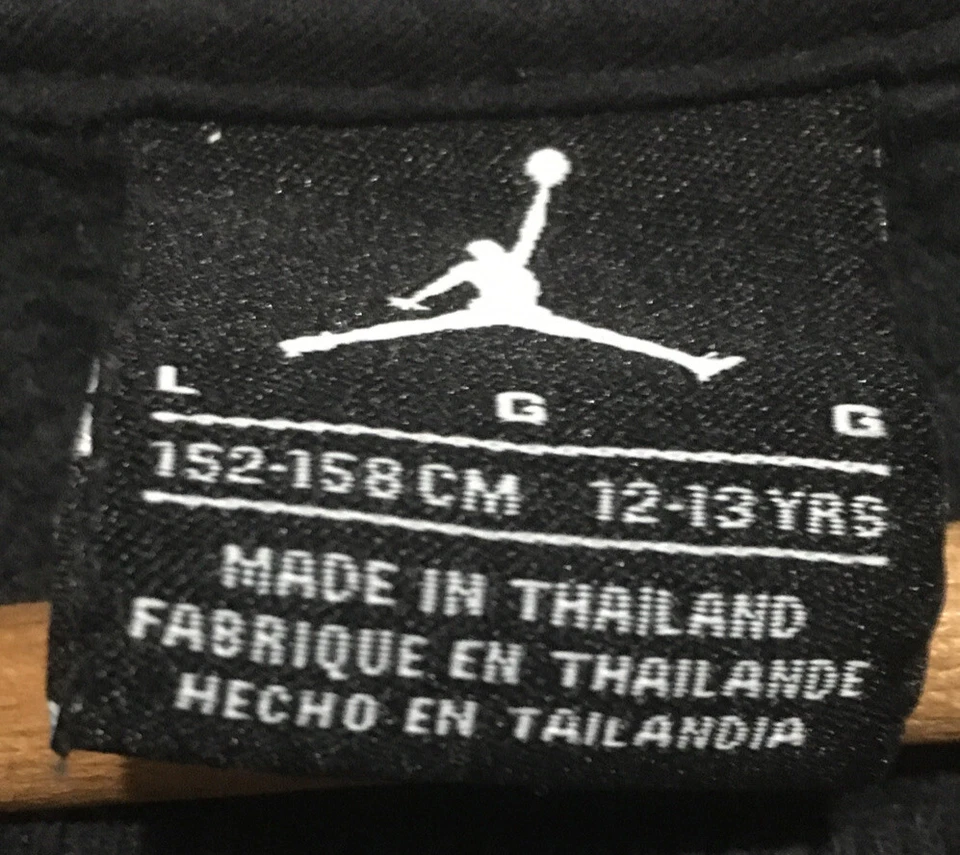 Sudadera Jordan Juvenil Talla 12-13 Negra Plata Logo Bolsillo Aire Foto 4 de 4